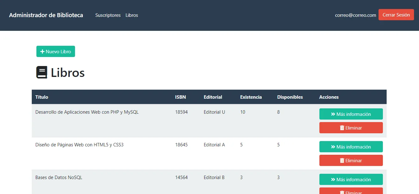 Screenshot of Bibliostore project