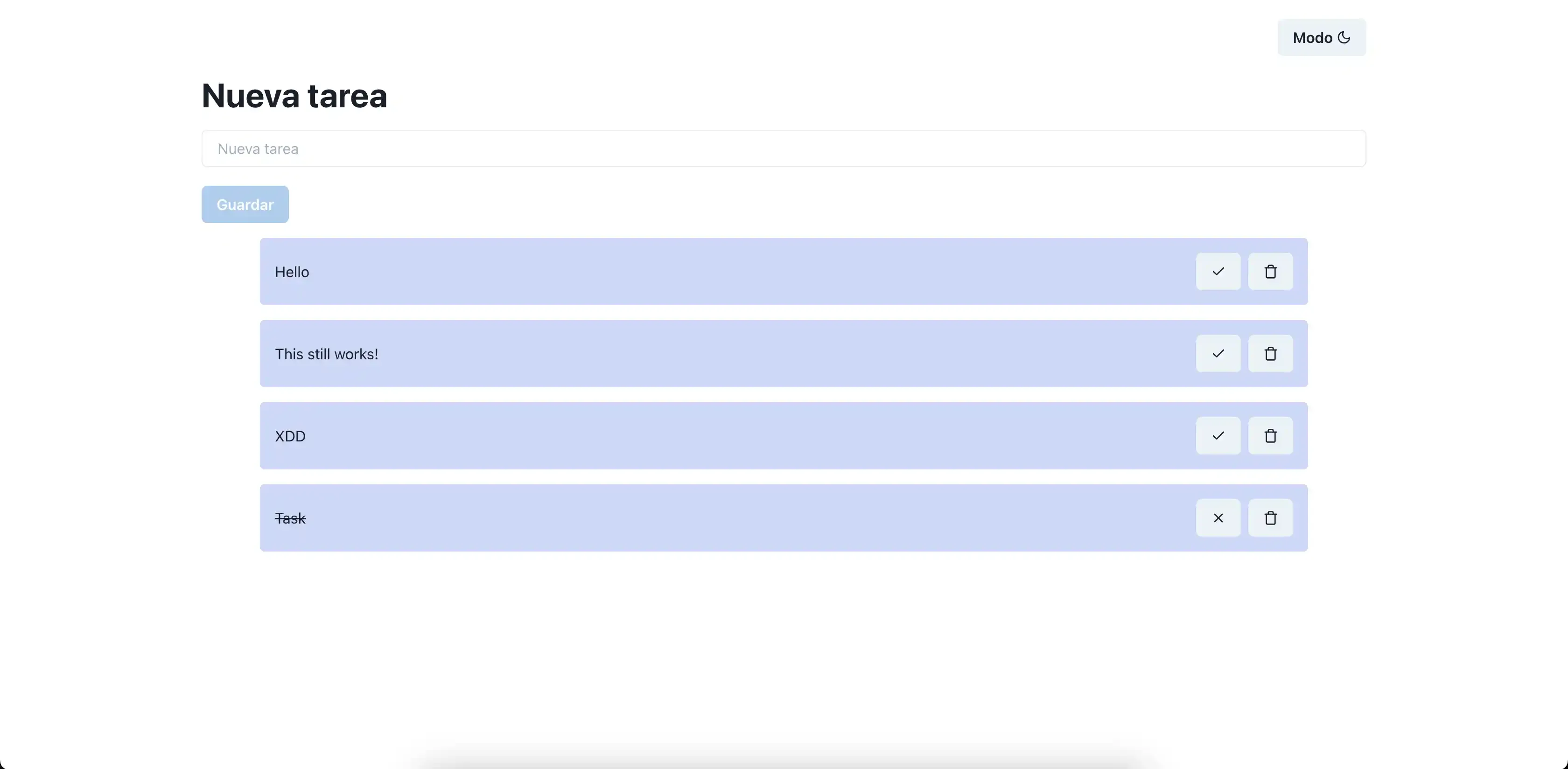 Screenshot of To Do project